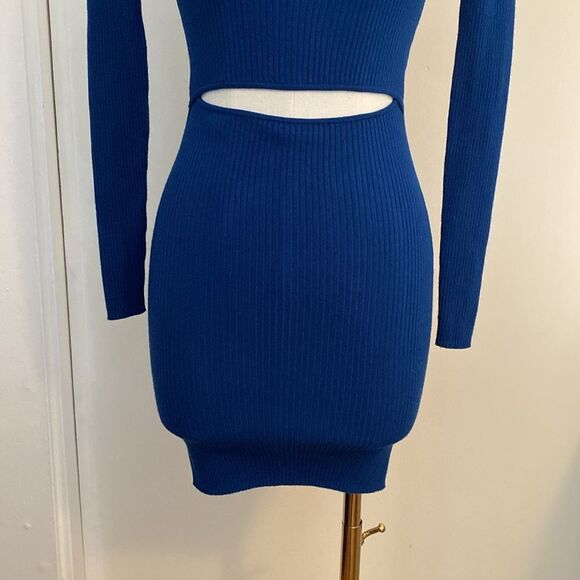 Aritzia Wilfred Cutout Knit Ribbed Longsleeve Mini Dress Size 2XS - Picture 4 of 14